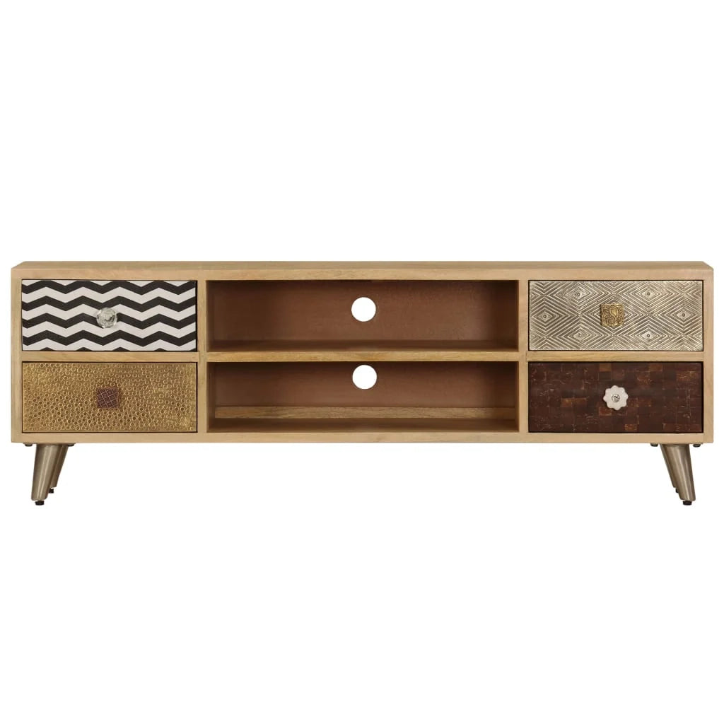 Pratico mobile porta TV/credenza di design 120 cm legno massello di mango 2502285