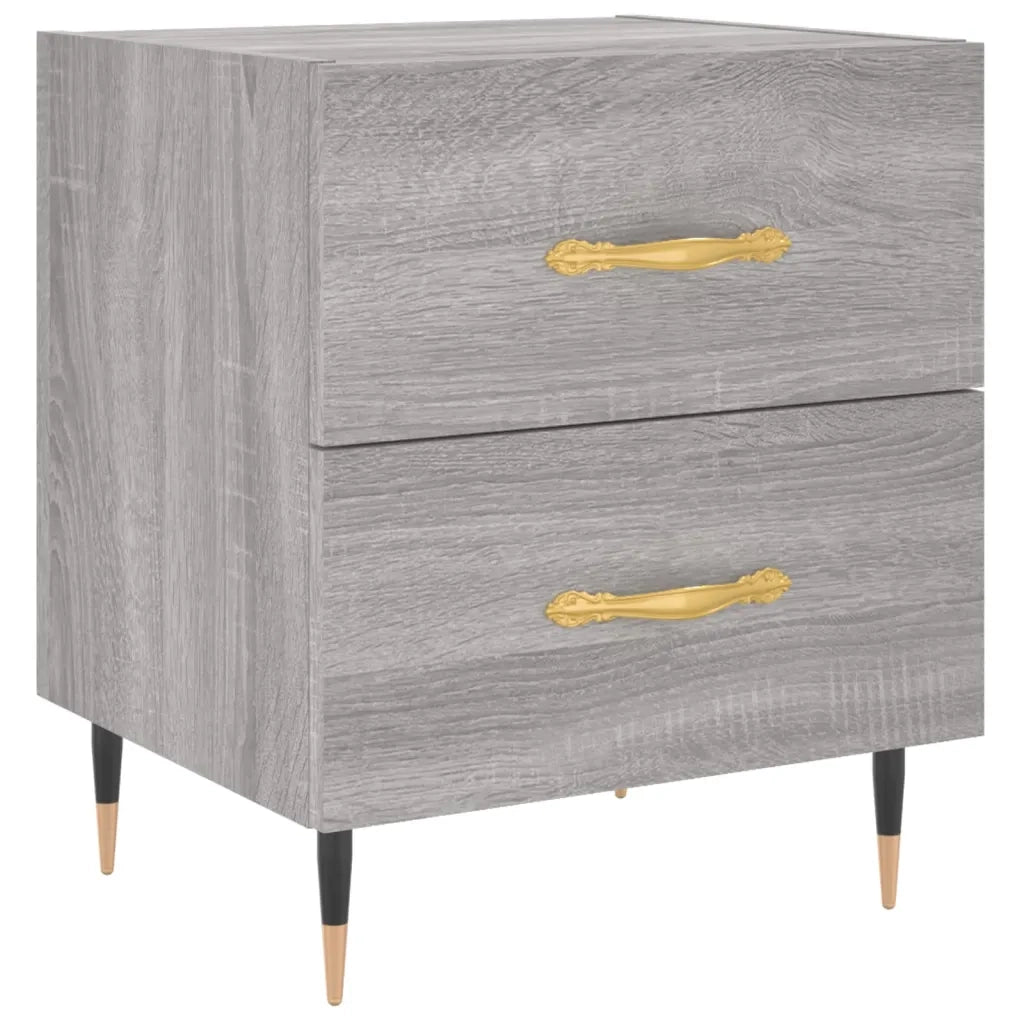 Comodini 2 pz-Set di 2 Tavolino da notte Grigio Sonoma 40x35x47,5 cm in Legno Multistrato 716341