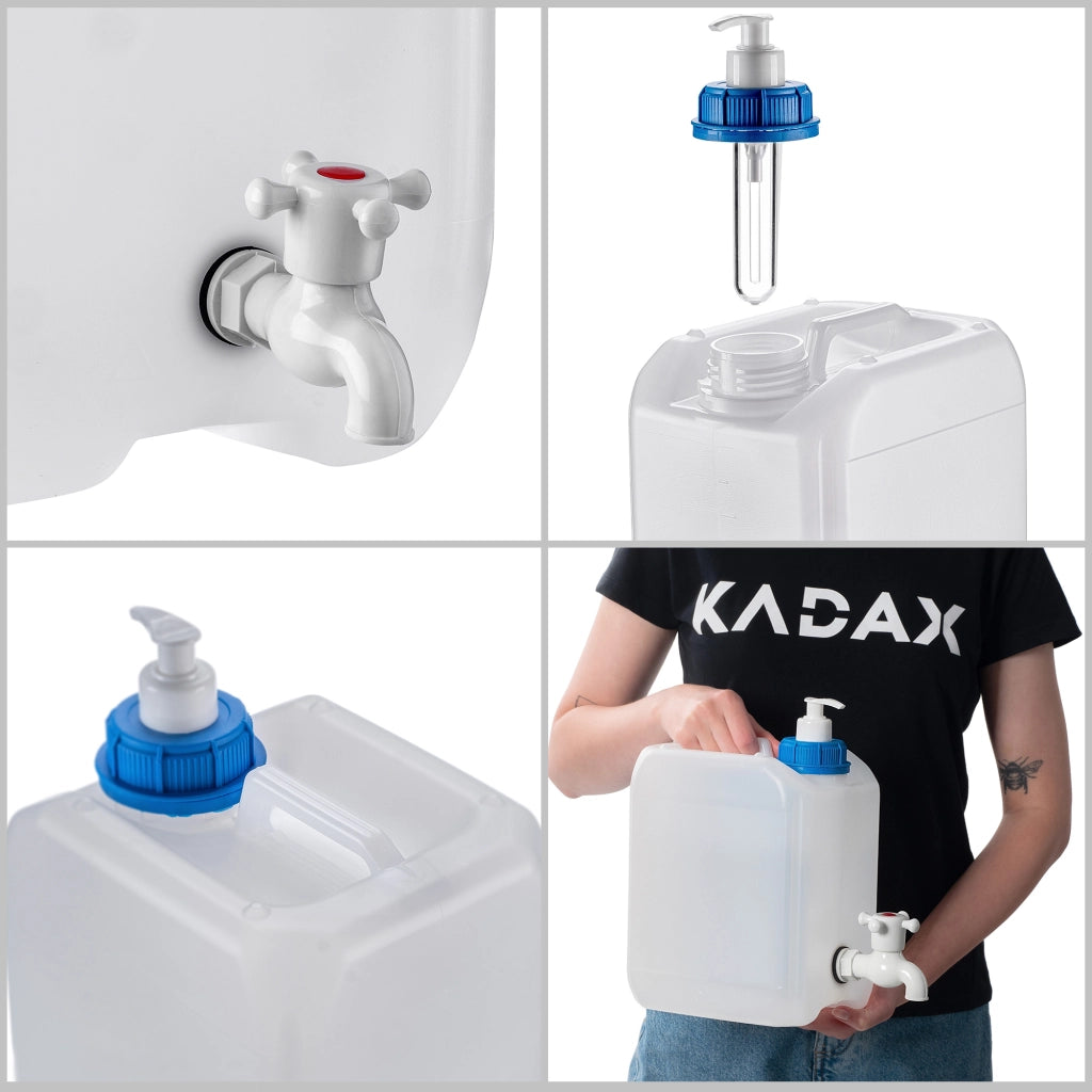 Contenitore per acqua KADAX per lavabo, dispenser di sapone liquido da 5 litri con rubinetto