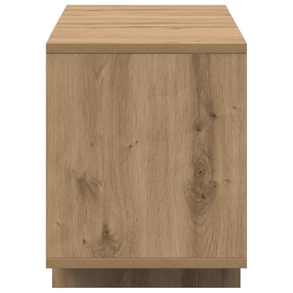 Elegante mobile porta TV in legno composito 120 x 30 x 40 cm ampio spazio contenitivo contemporaneo in legno di rovere lavorato a mano 02_0050941