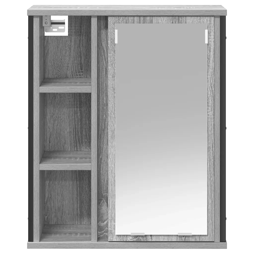 Pensile da Bagno con Specchio-Mobile bagno con specchio Grigio Sonoma 50x21x60 cm