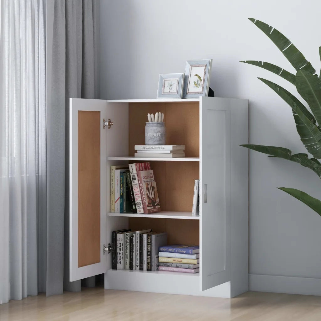 Libreria Bianca 82,5x30,5x115 cm in Legno Multistrato 802714