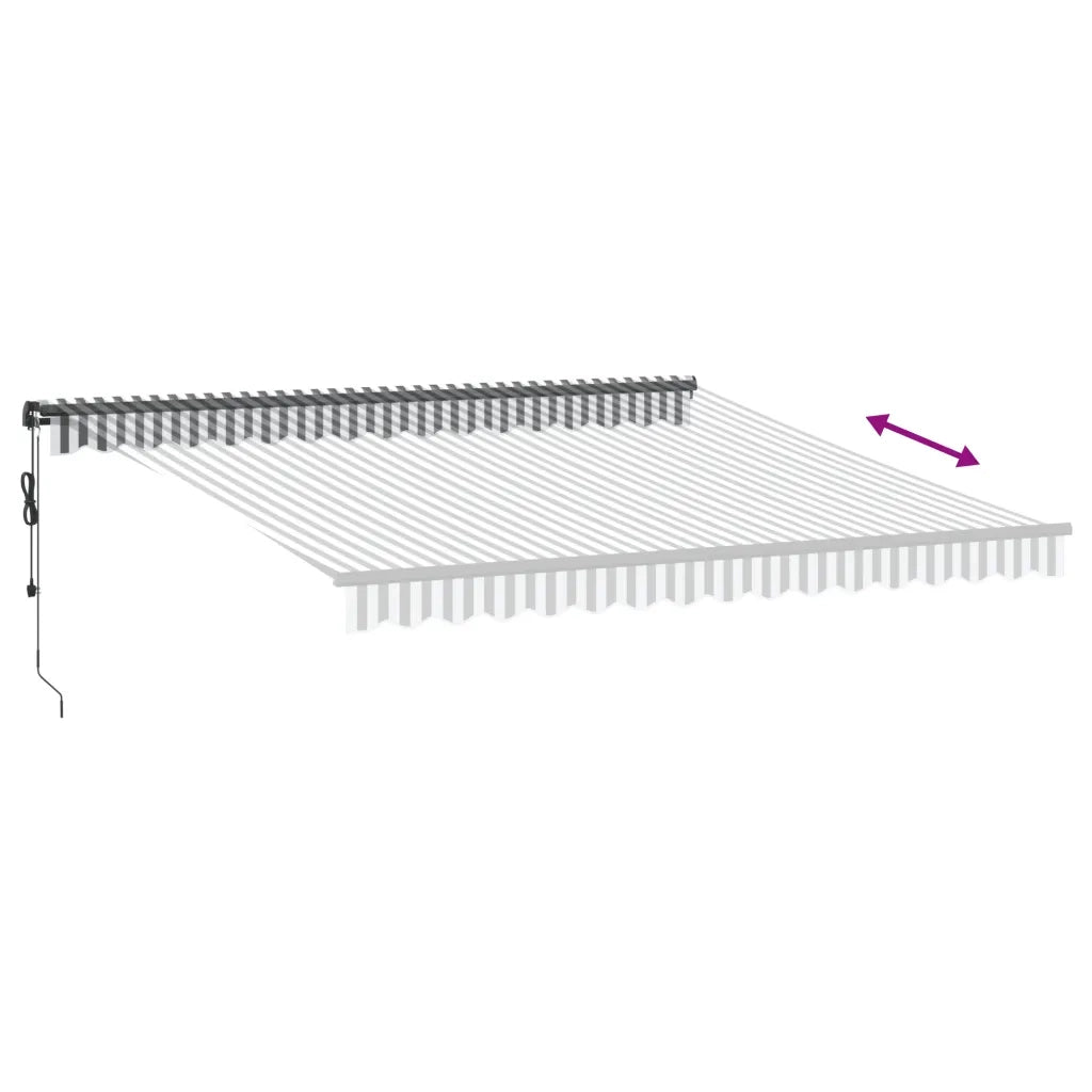 Tenda Retrattile Automatica LED Antracite e Bianco 400x350 cm