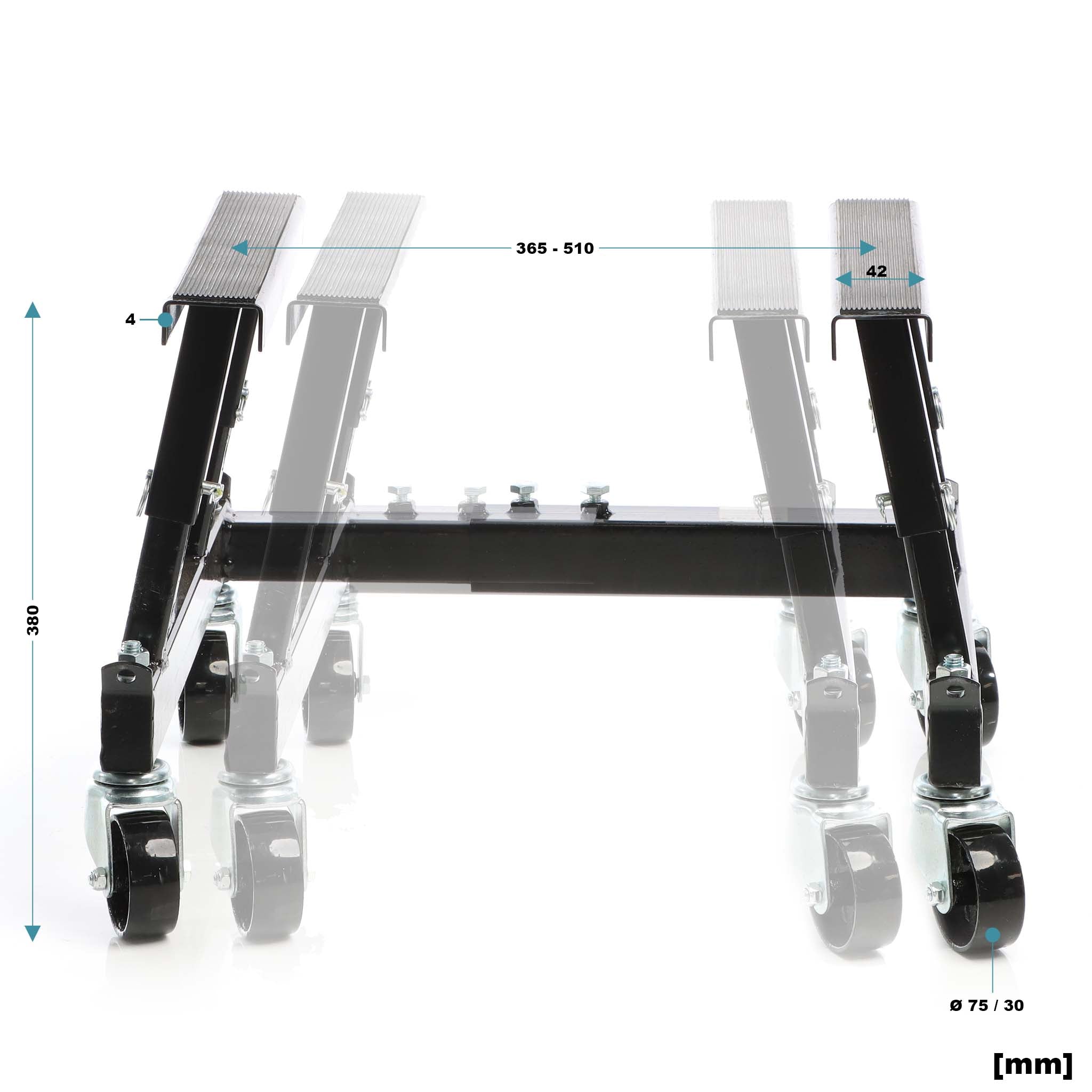 Set Ponte sollevatore per ATV, moto, quad e tosaerba + cavalletto di montaggio con ruote 680 kg, sollevamento di ATV e quad, officina