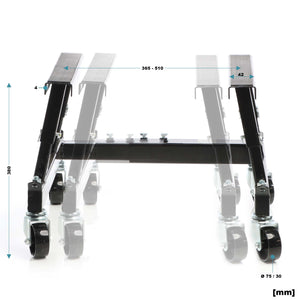 Set Ponte sollevatore per ATV, moto, quad e tosaerba + cavalletto di montaggio con ruote 680 kg, sollevamento di ATV e quad, officina