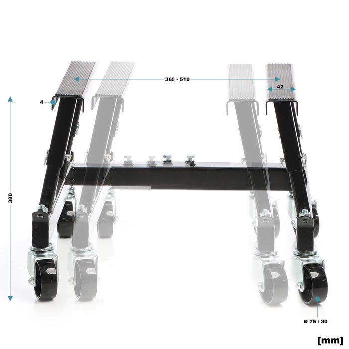 Set Ponte sollevatore per ATV, moto, quad e tosaerba + cavalletto di montaggio con ruote 680 kg, sollevamento di ATV e quad, officina