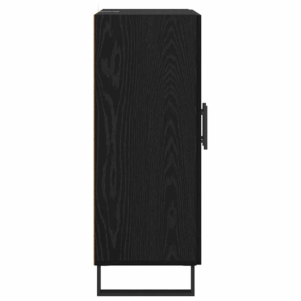 Credenza | Madia | Buffet da pranzo | Armadio da pranzo Rovere Nero 69,5 x 34 x 90 cm Legno multistrato