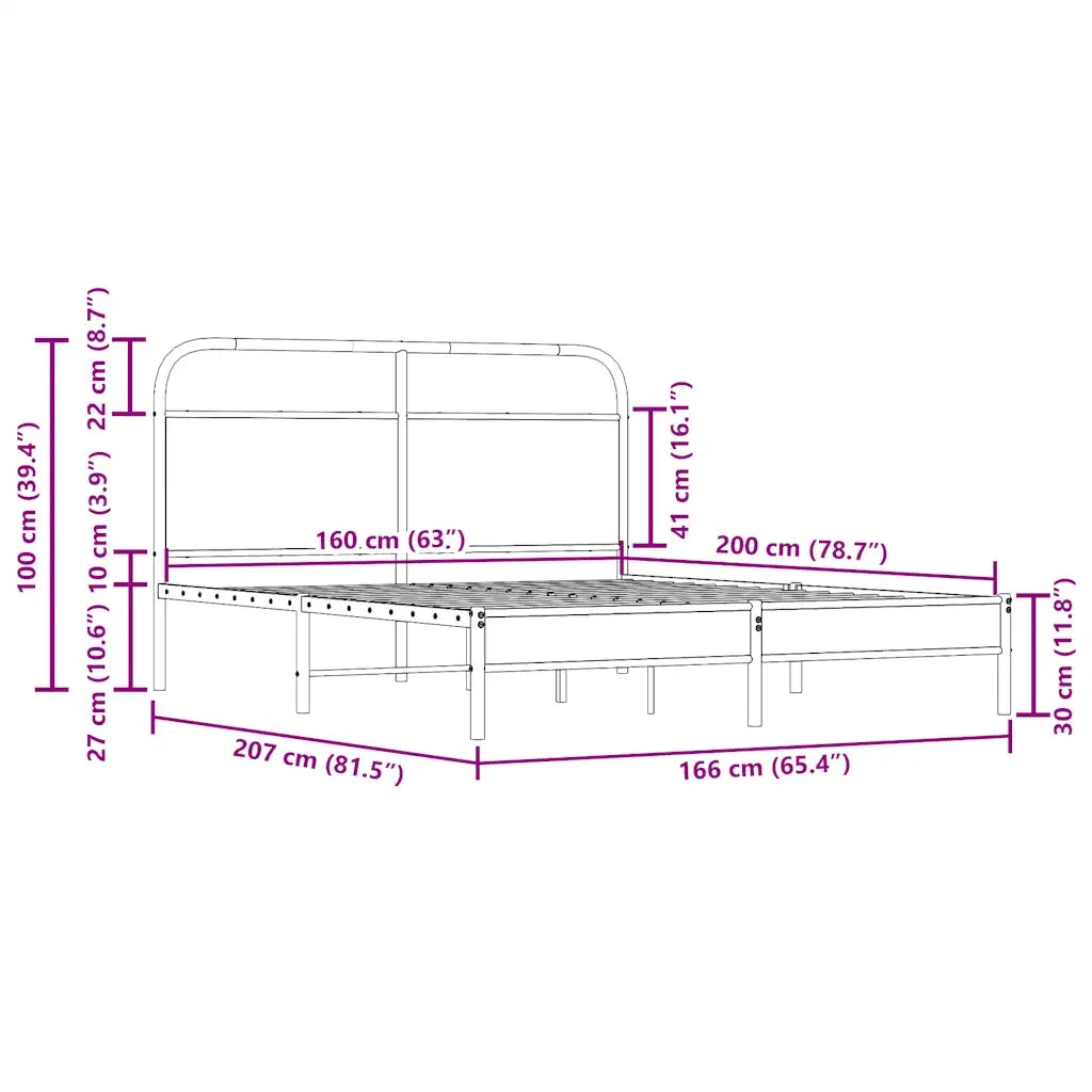 Giroletto senza Materasso Rovere Fumo 160x200 cm in Truciolato 4100359