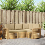 Set divani 4 pcs Bianco e Beige 191 x 132,5 x 73 cm Poliestere 3391763