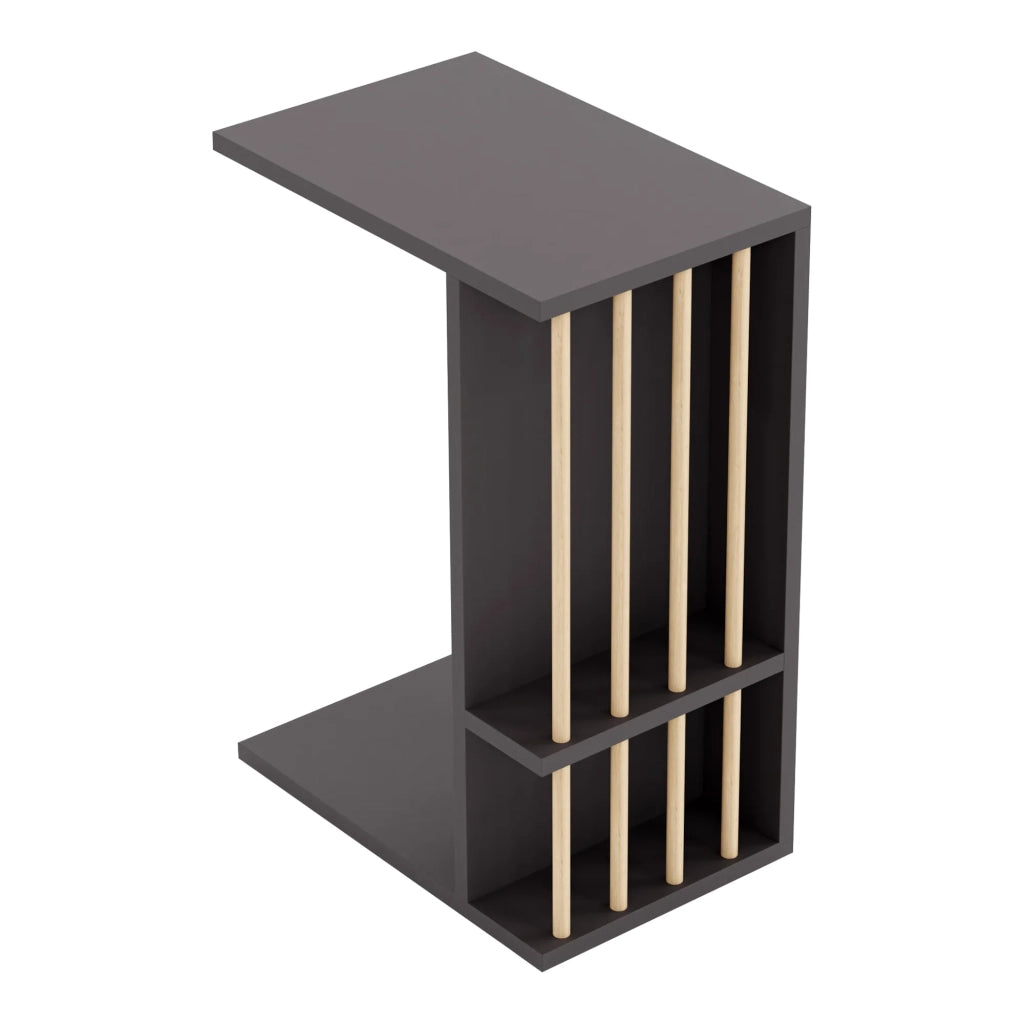 Tavolino laterale in truciolare legno e plastica 44 x 29 x 65 cm nero 03_0010960