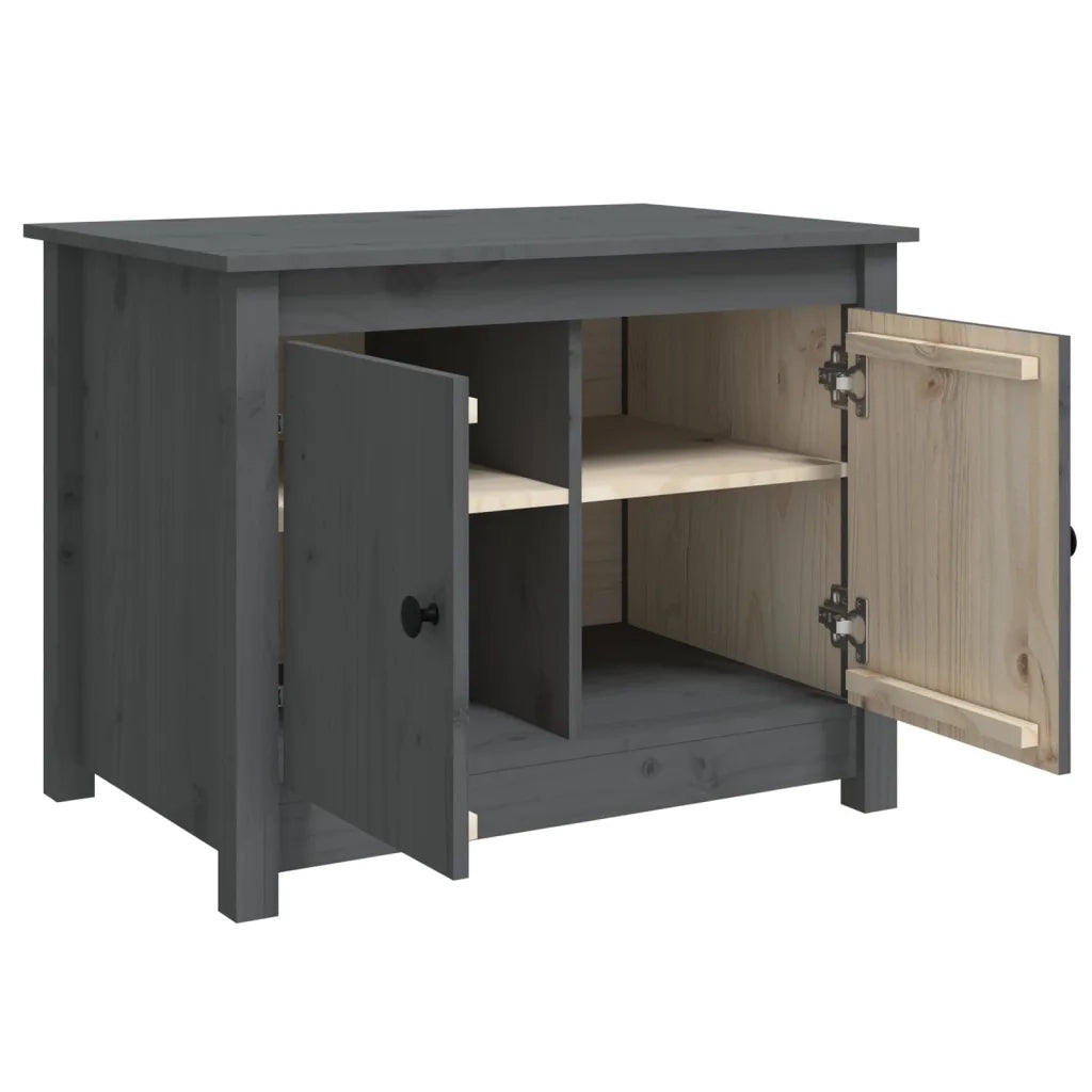 Tavolino da Salotto Grigio 71x49x55 cm Legno Massello di Pino cod mxl 26970
