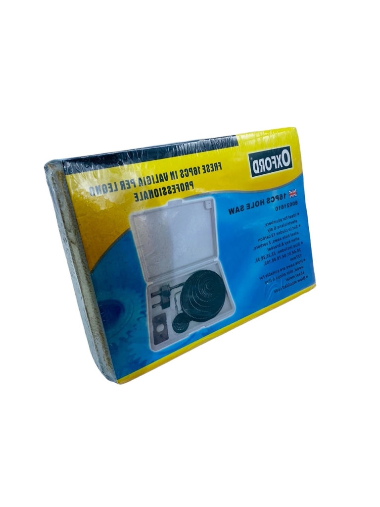 KIT FRESE A TAZZA DA TRAPANO 16 PZ SEGHE PER FORARE LEGNO PLASTICA CARTONGESSO