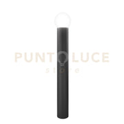 PALETTO SKITTLE ANTRACITE 1 LUCE ATTACCO E27 IP54 15X100CM DIFFUSORE SFERA BIANCO