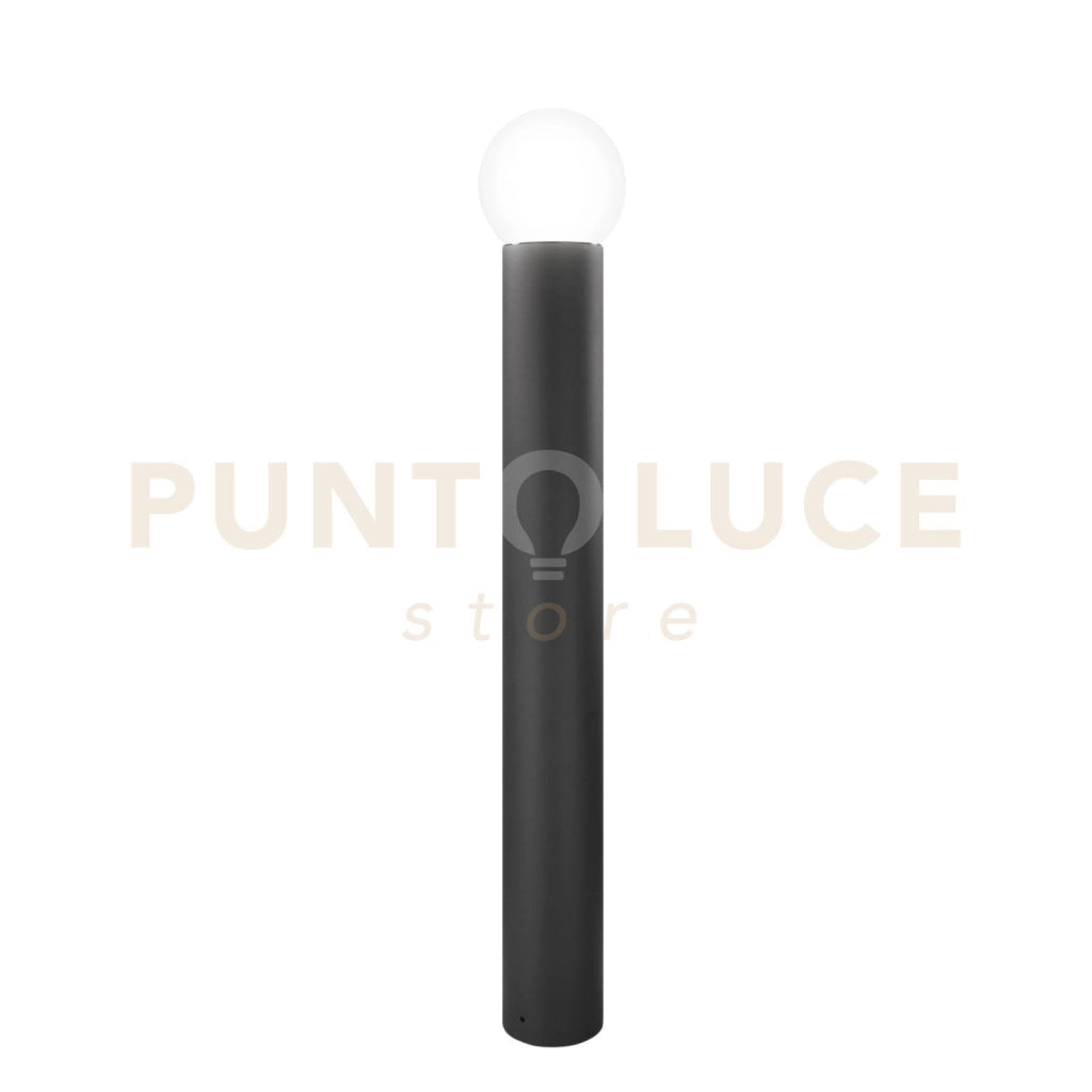 PALETTO SKITTLE ANTRACITE 1 LUCE ATTACCO E27 IP54 15X100CM DIFFUSORE SFERA BIANCO