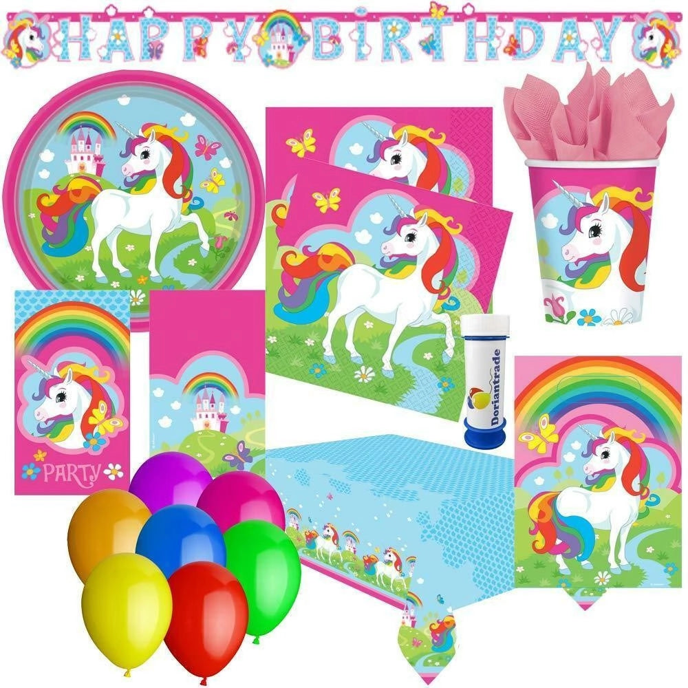 Trade Shop - Kit Di Accessori Per Feste Unicorno - Decorazione A Tema Unicorno -