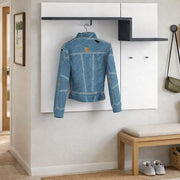 Mugello, Mobile da Ingresso 2 Ripiani Made in Italy, 120x30x100h cm Bianco Lucido