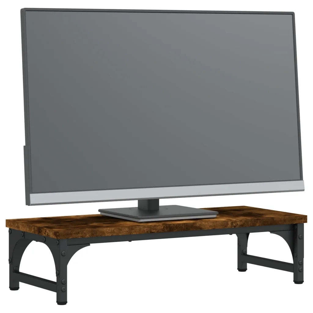 Supporto per Monitor Rovere Fumo 55x23x14 cm Legno Multistratocod mxl 80178