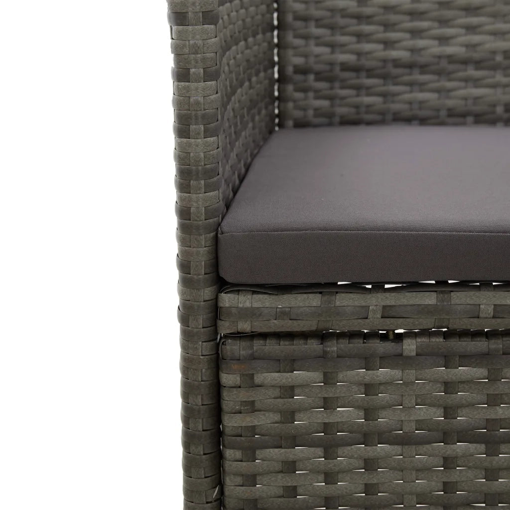 Sedie da Pranzo per Giardino 2 pz in Polyrattan Grigio 46180