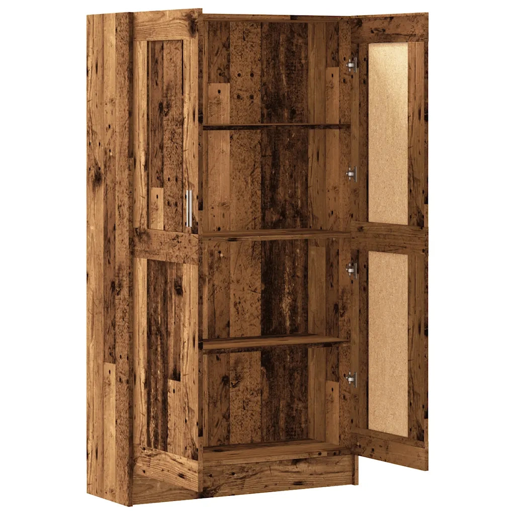 Libreria-Scaffale per Libri-Mobile di Stoccaggio Legno Antico 82,5x30,5x150 cm in Legno Multistrato
