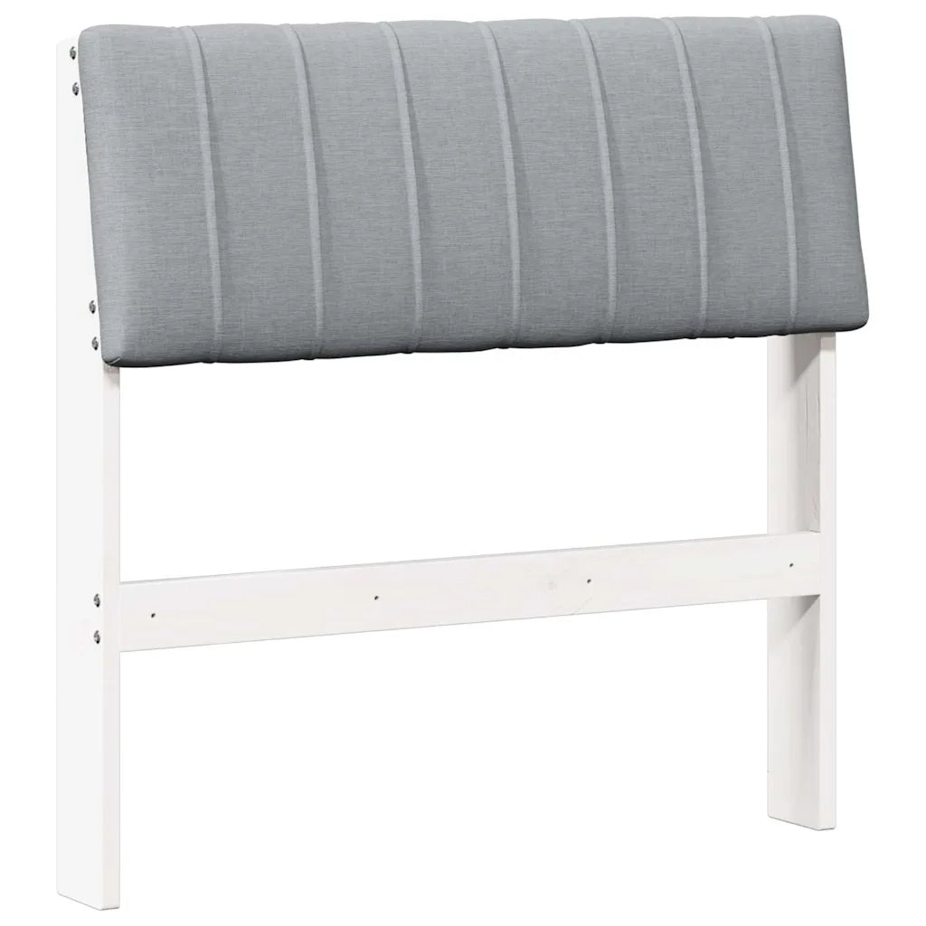 Testiera imbottita-Testiera con Cuscini-Testata Grigio chiaro 80 cm Pino massello 301938