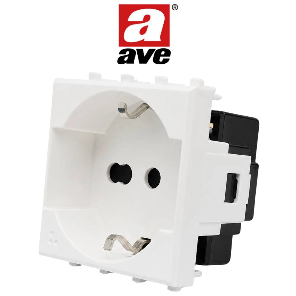 Presa schuko bipasso 2p+t 10/16a 250v serie s44