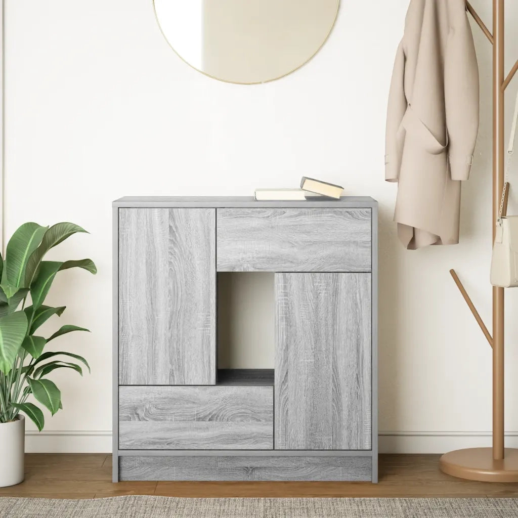 Credenza con Cassetti e Ante Grigio Sonoma 70,5x34x74,5 cm 861846