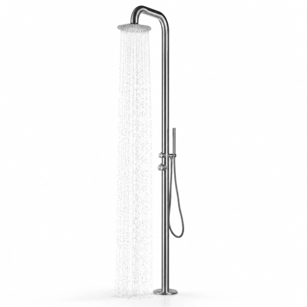 colonna doccia acciaio inox summer a pavimento da giardino da esterno outdoor *** finitura- spazzolato, confezione 1