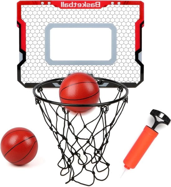 Cesto da pallacanestro per bambini e adulti - cesto da pallacanestro per porta con 2 palle - giocattolo da pallacanestro per bambini ragazzi 3-12 anni