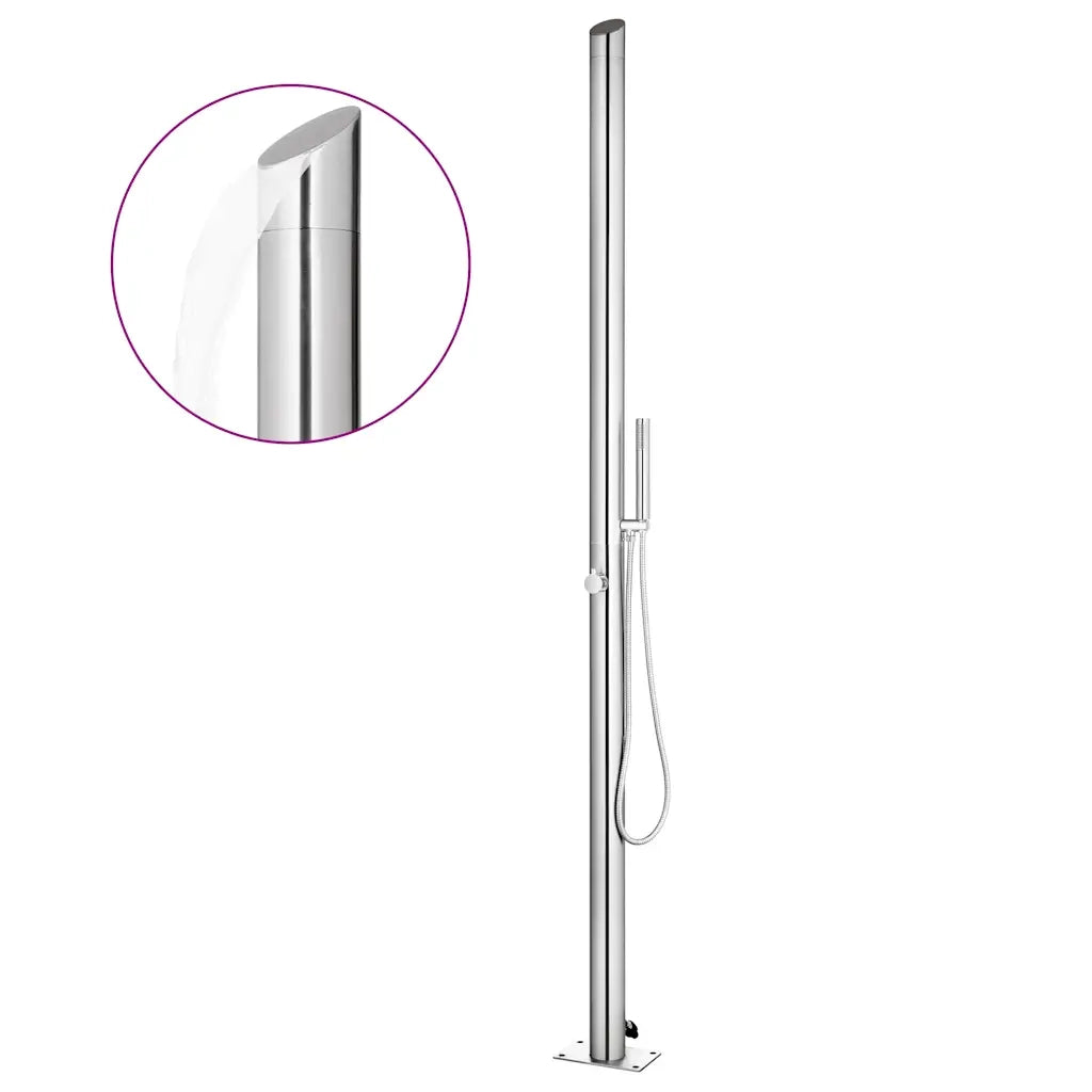 Doccia da Giardino con Base Marrone 225 cm in Acciaio Inox 3070790