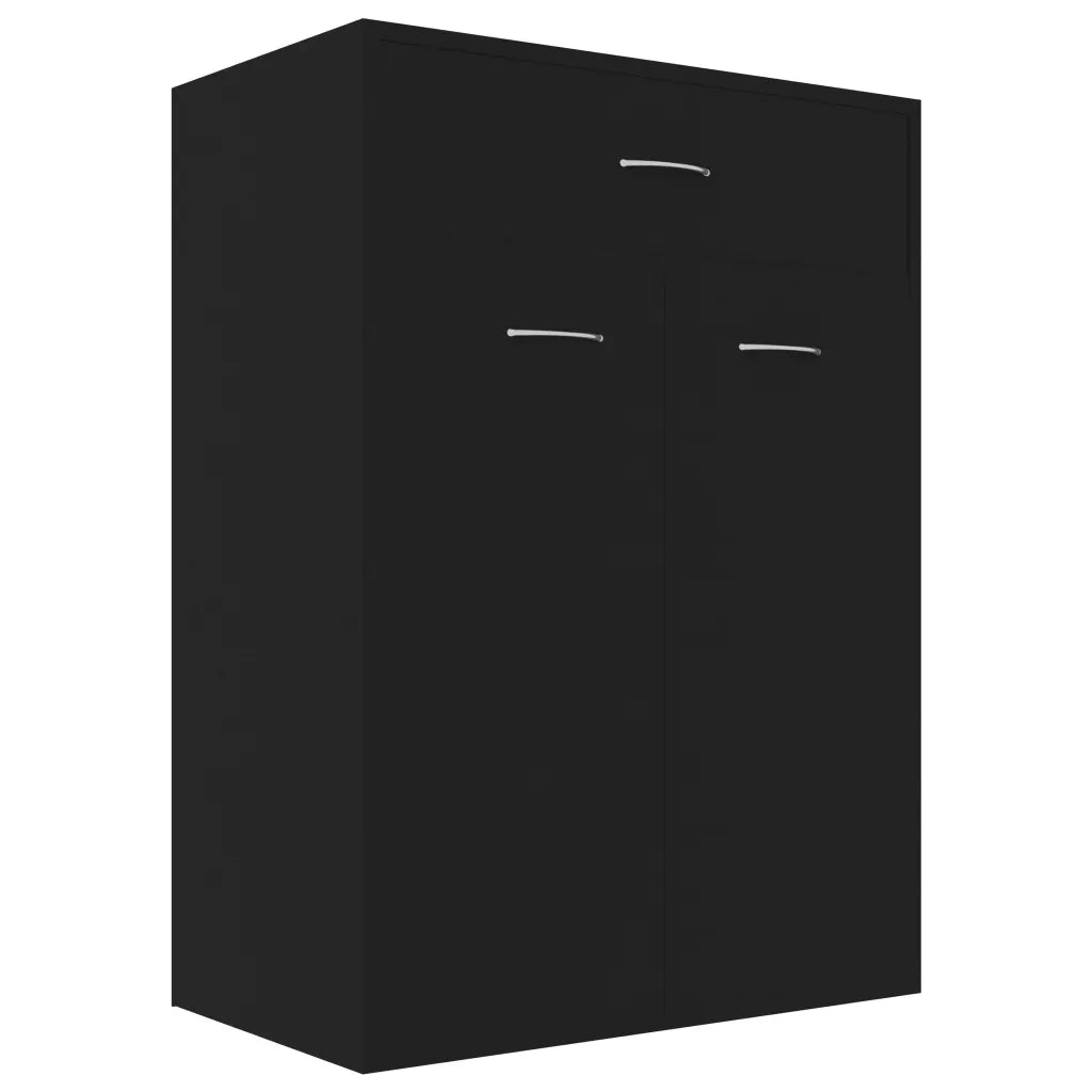 Scarpiera Nera 60x35x84 cm in Legno Multistrato 801072