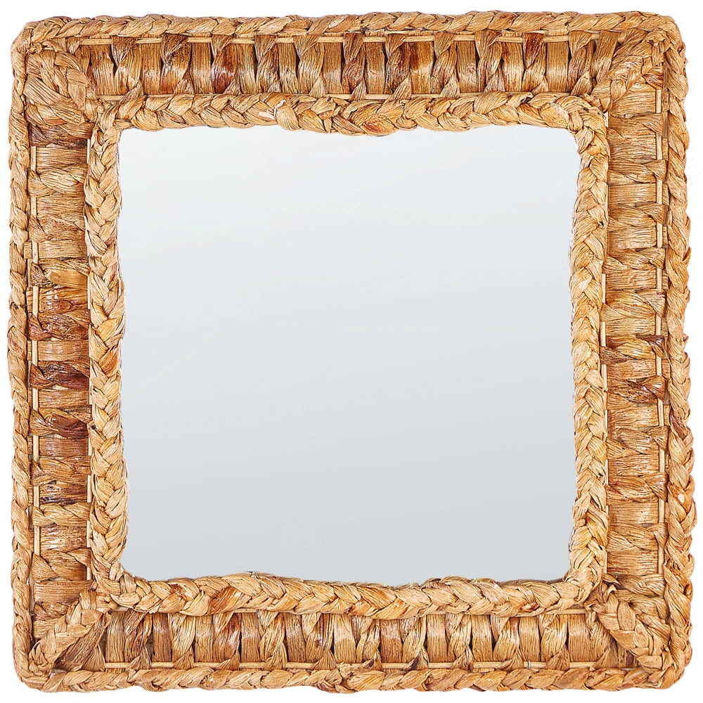 Specchio da parete naturale giacinto d'acqua 52 x 52 cm appeso Home Decor Wicker Design Soggiorno corridoio camera da letto Boho Modern