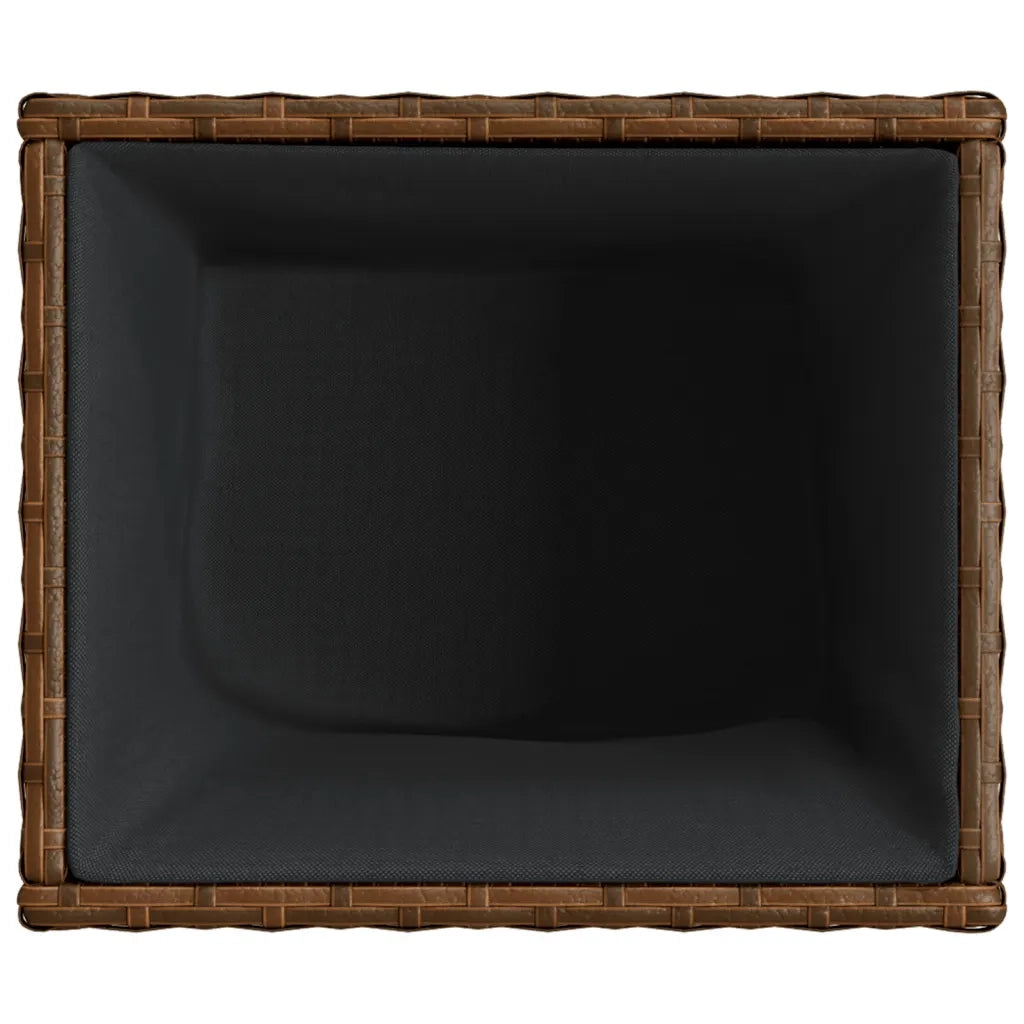 2 pz Fioriere | Cassetta per fiori | Vaso da Giardino Marrone 36x30x32 cm in Polyrattan