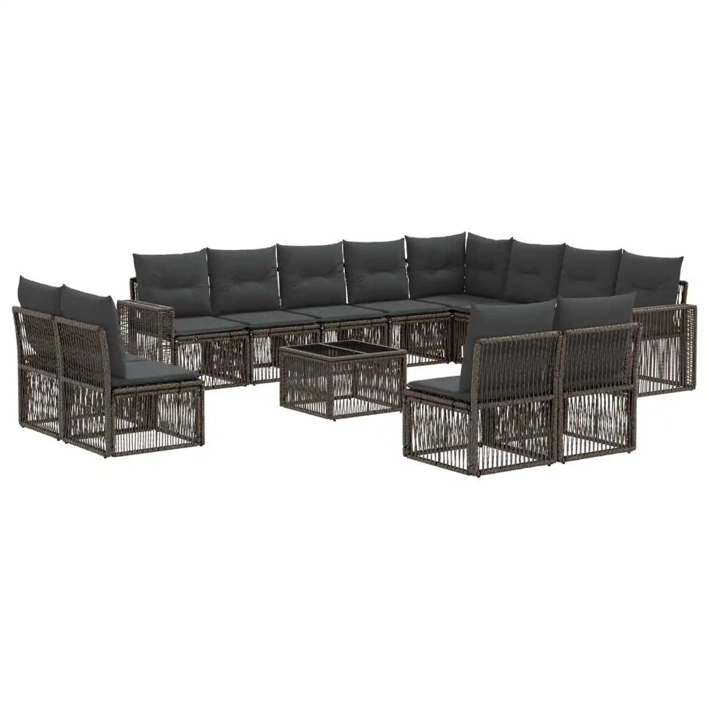 Set Divano da Giardino 13 pcs Grigio e Grigio Scuro polyrattan 3435284