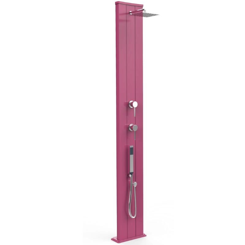 Doccia Solare In Alluminio Dada S 40 Litri Con Doccetta Estribile E Miscelatore Colore Fuxia Cv-D440/4003