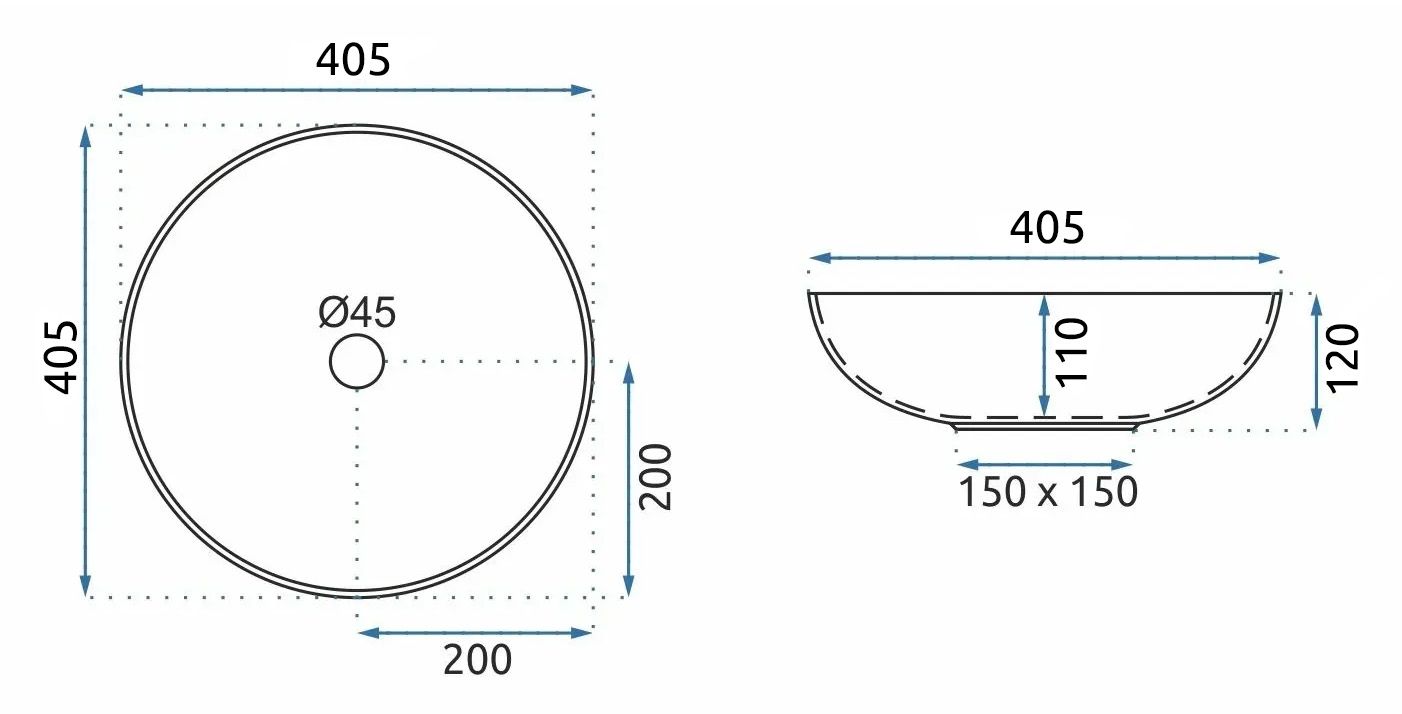 Lavabo Da Appoggio Rea Fibo Black Matt