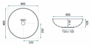 Lavabo Da Appoggio Rea Fibo Black Matt