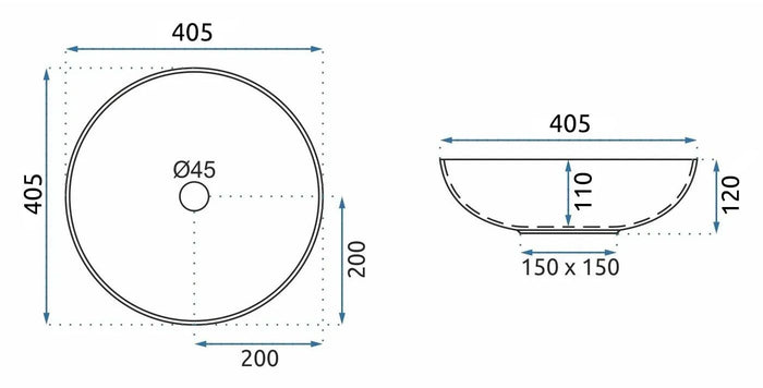 Lavabo Da Appoggio Rea Fibo Black Matt