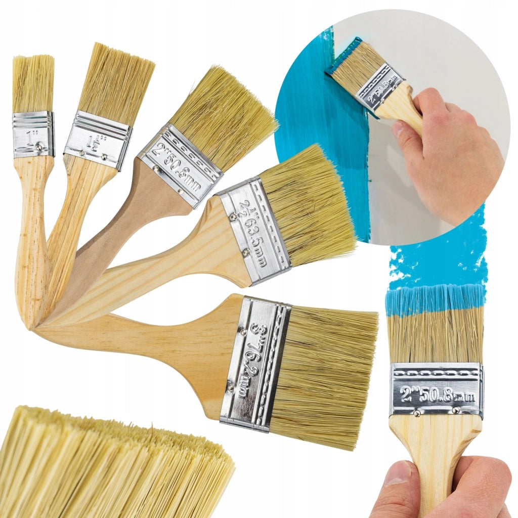 Set di Pennelli Sintetici + Nastro Adesivo Blu 40 mm x 50 m – Finitura Senza Striature | Per Pareti e Mobili