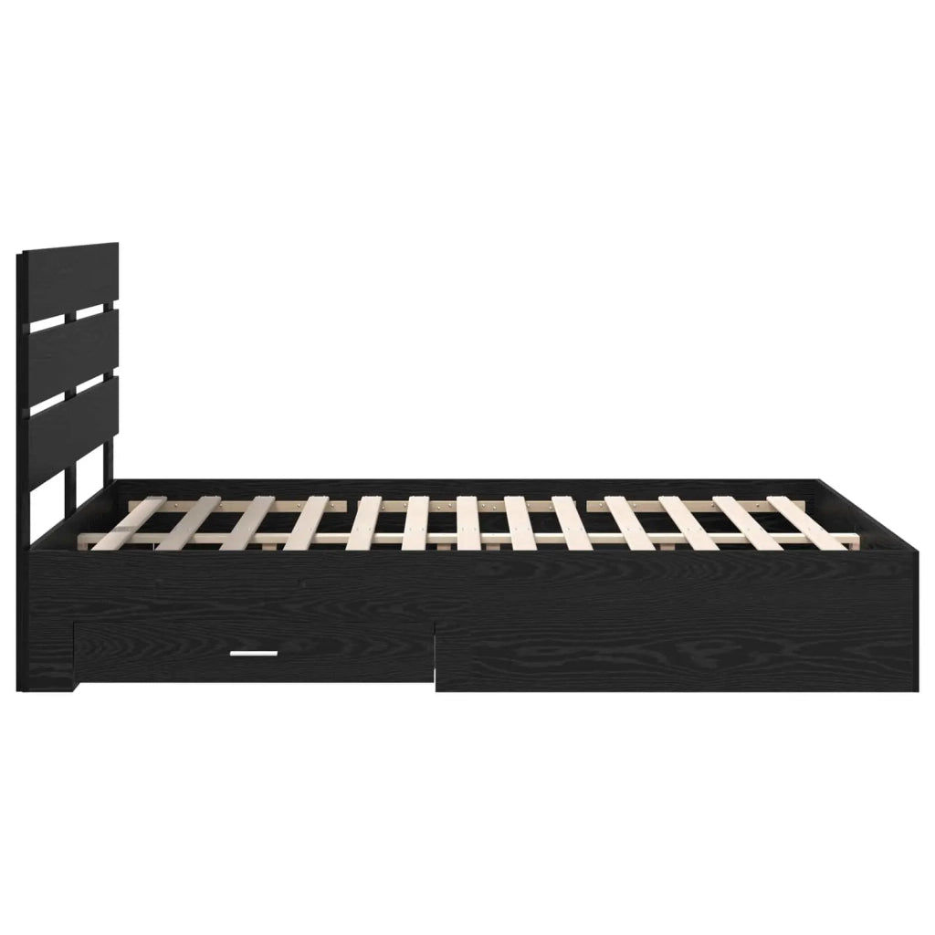 Struttura del letto-Giroletto Rovere Nero Legno multistrato