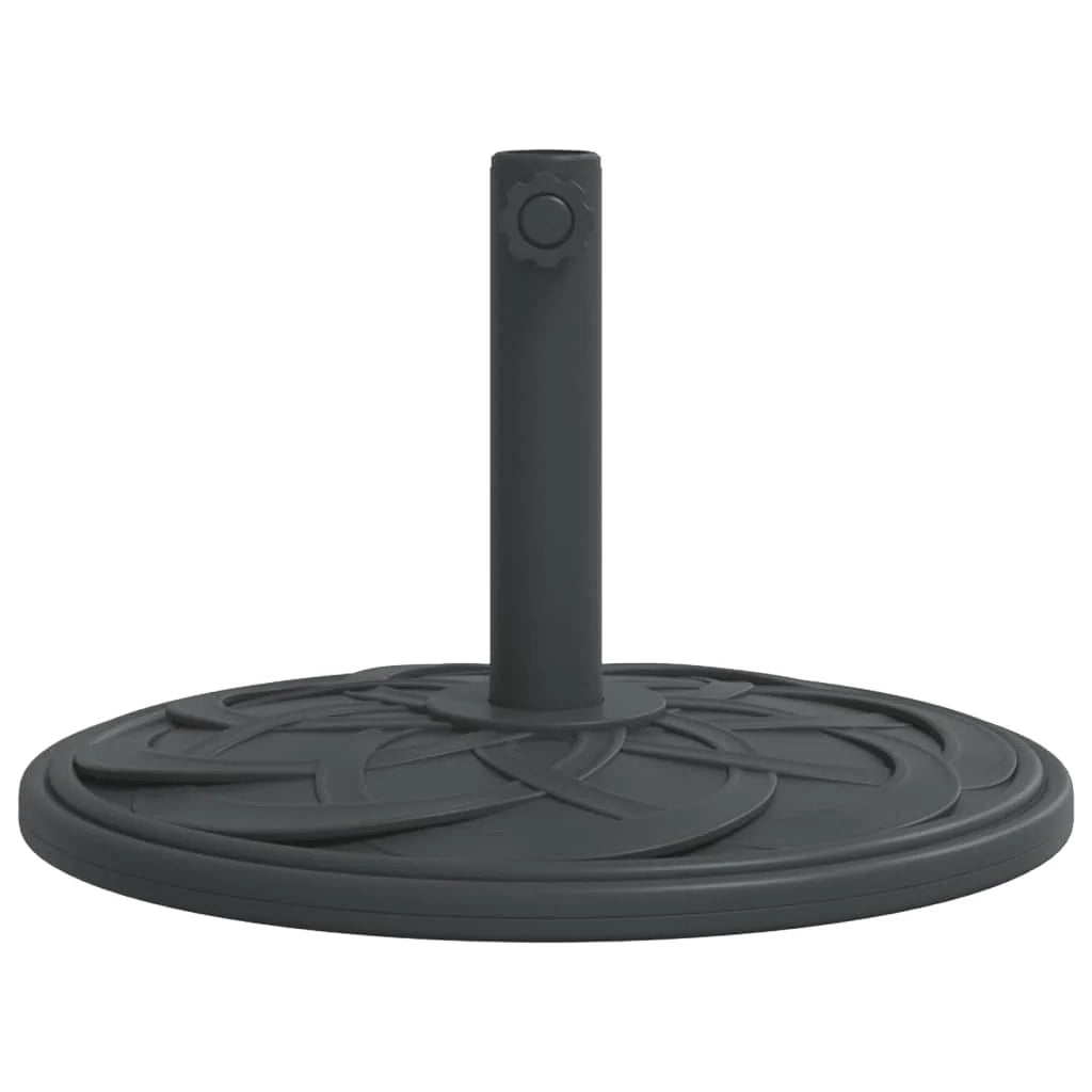 Base rotonda per ombrellone per pali Ø38/48 mm 45 x 31,5 cm stabilità rinforzata design elegante in PE nero 02_0056647