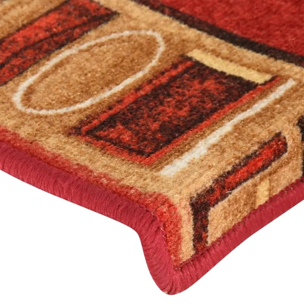 Tappetini per Scale Autoadesivi 10 pz 65x21x4 cm Rossi 149839