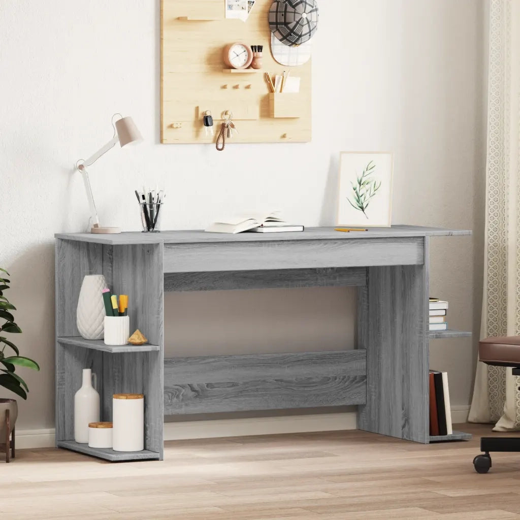 Scrivania | Tavolo da Ufficio Grigio Sonoma 140x50x75 cm in Legno Multistrato