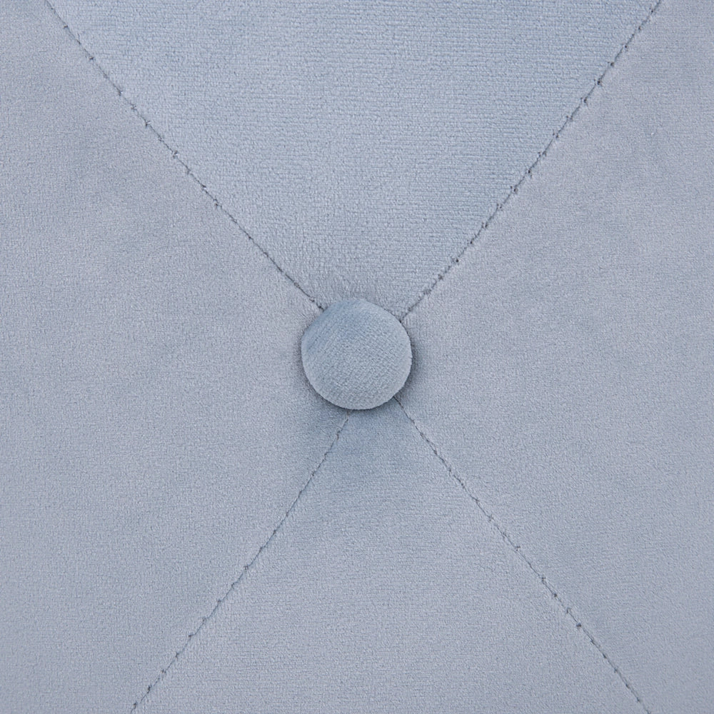 Pouf ottomana rotondo trapuntato grigio chiaro Pouf trapuntato Chesterfield