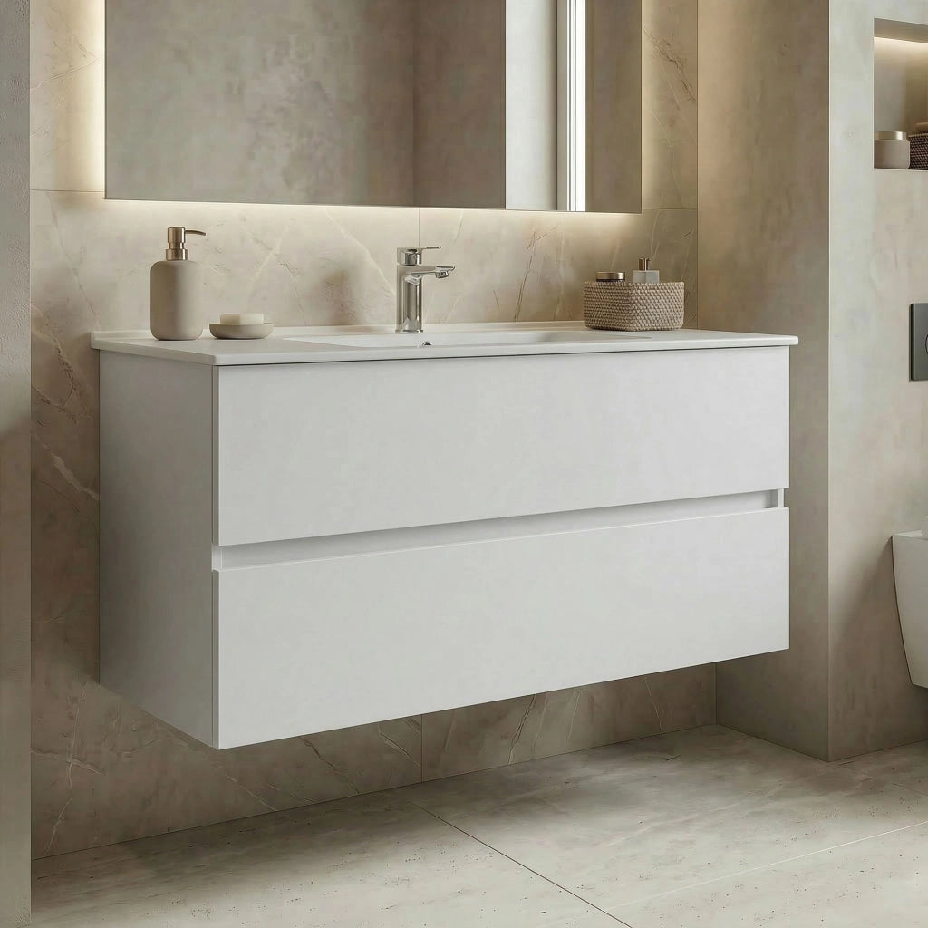 Mobile lavabo "Nest 121 v2" - 121 x 51 x 55 cm - Bianco opaco