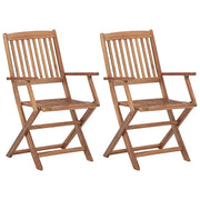 Sedie da Giardino Pieghevoli 2 pz con Cuscini Massello Acacia 3064605