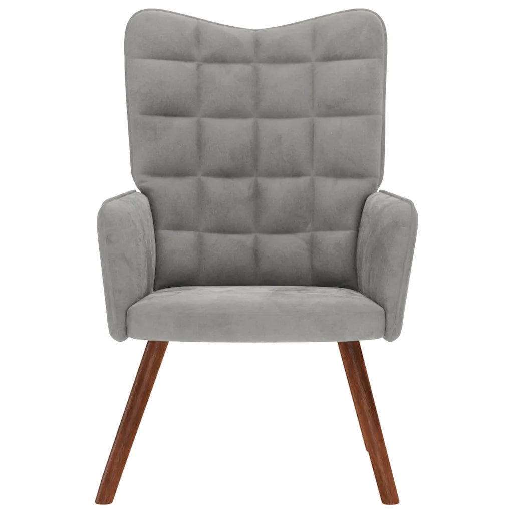vidaXL Sedia Relax Grigio Chiaro in Velluto