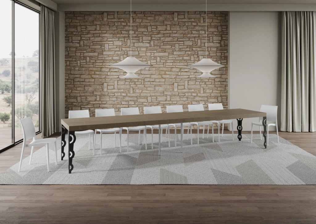 Tavolo allungabile 90x160/420 cm Karayan Premium tortora gambe antracite