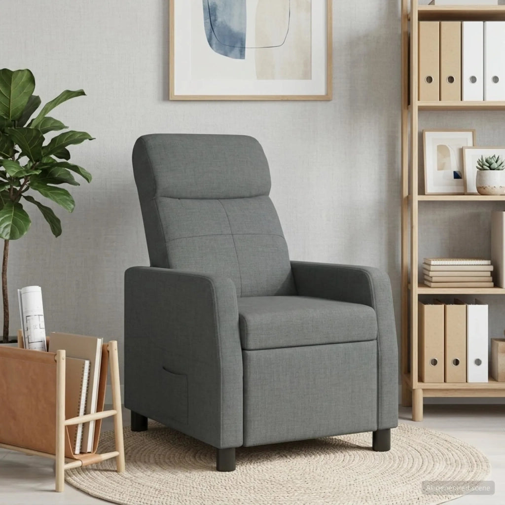 Divano Sedia-Poltrona reclinabile Grigio Scuro Tessuto 919391