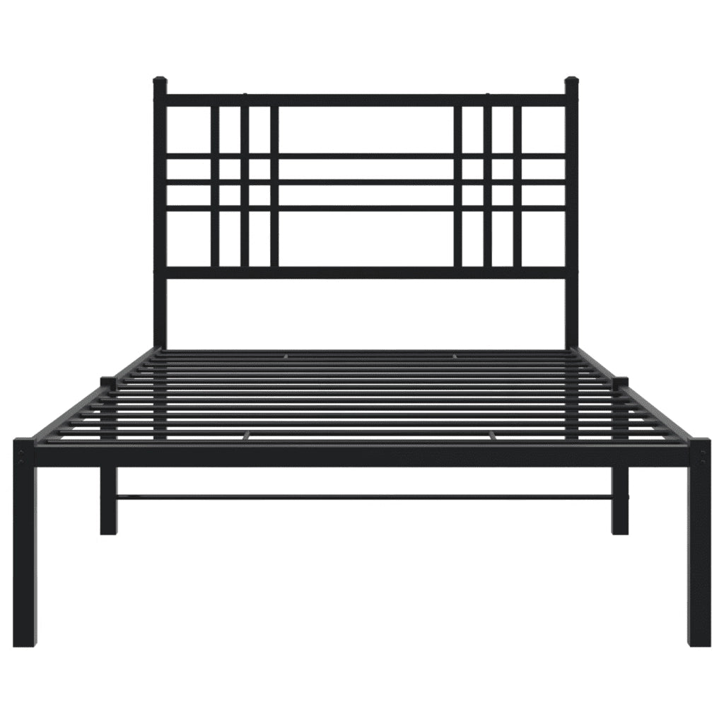Giroletto con Testiera in Metallo Nero 90x190 cm 376316
