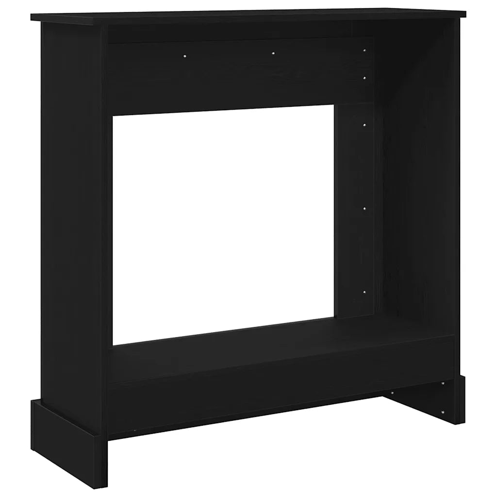 Cornice per Camino-Rivestimento per Camino Rovere Nero 90x30x90 cm in Truciolato
